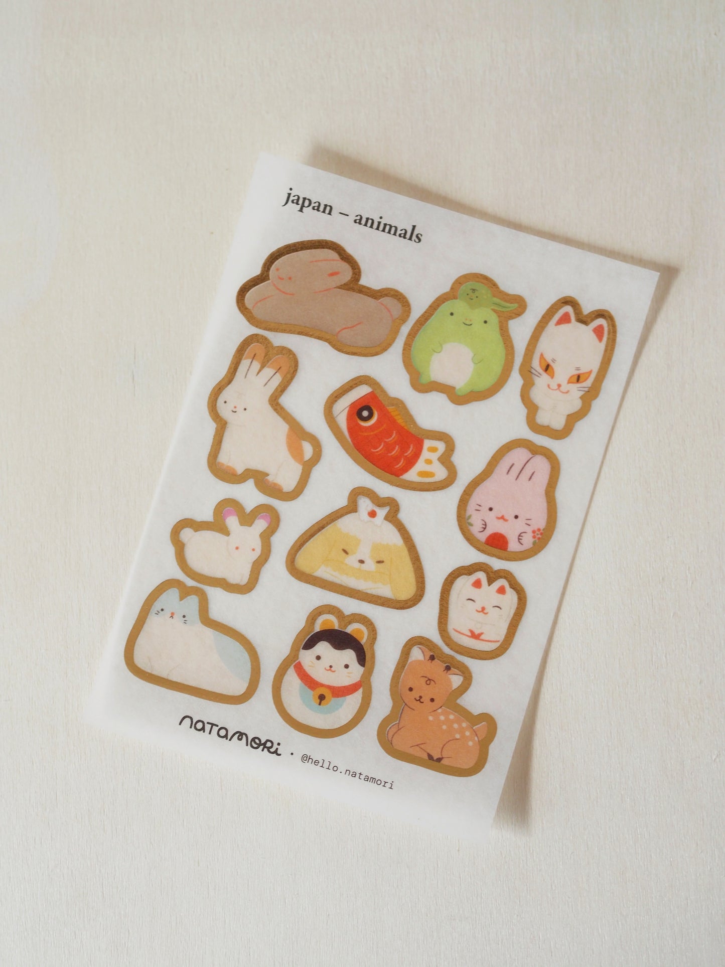 japan – animals • washi foil sticker sheet