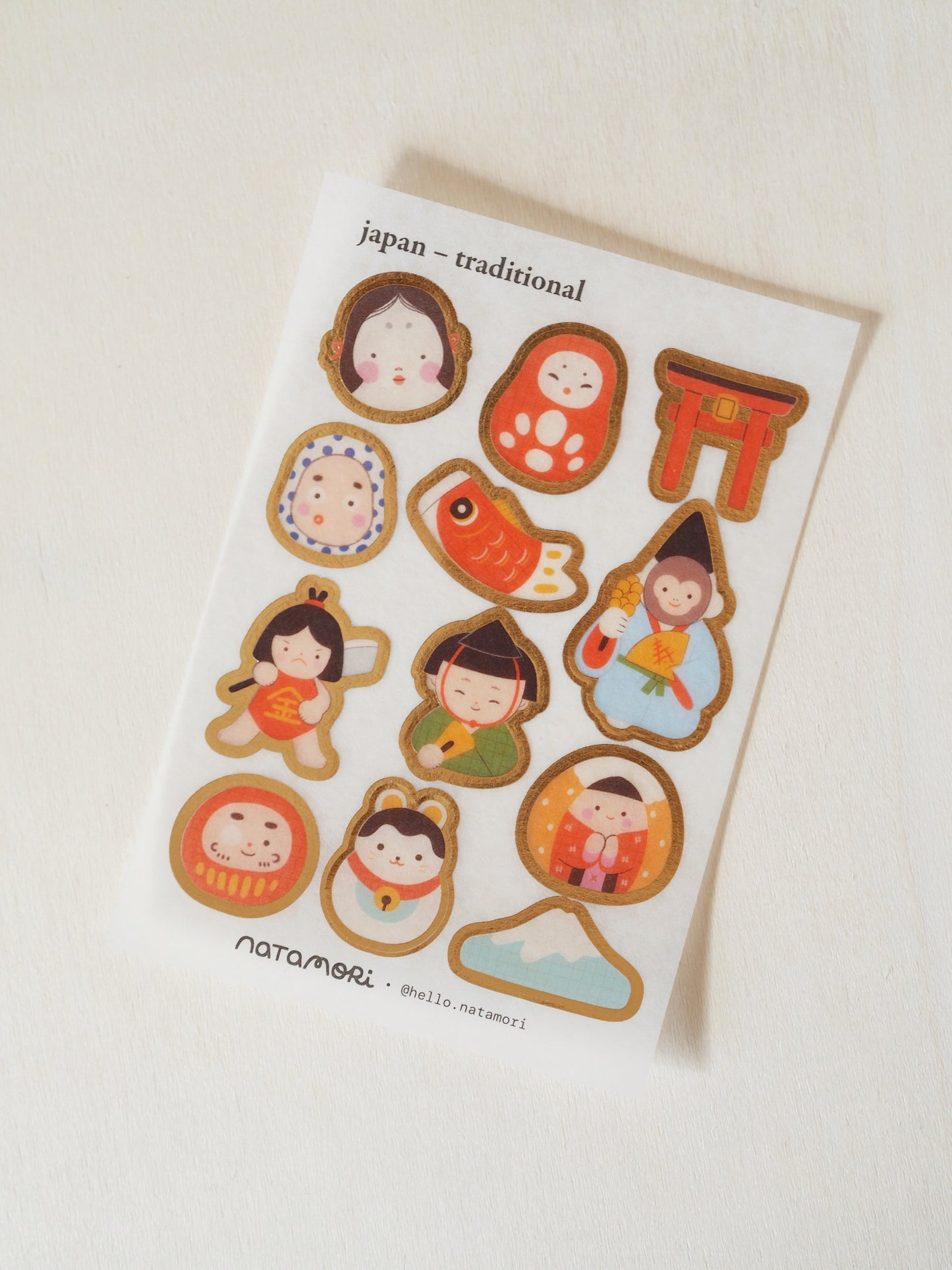 japan – traditional • washi foil sticker sheet