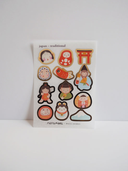 japan – traditional • washi foil sticker sheet