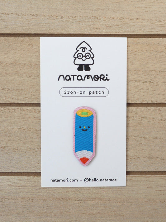 blue pencil • iron-on patch