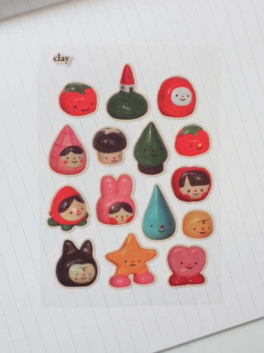 clay • sticker sheet