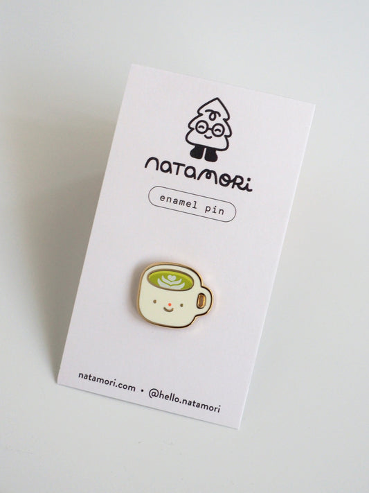 matcha latte • enamel pin