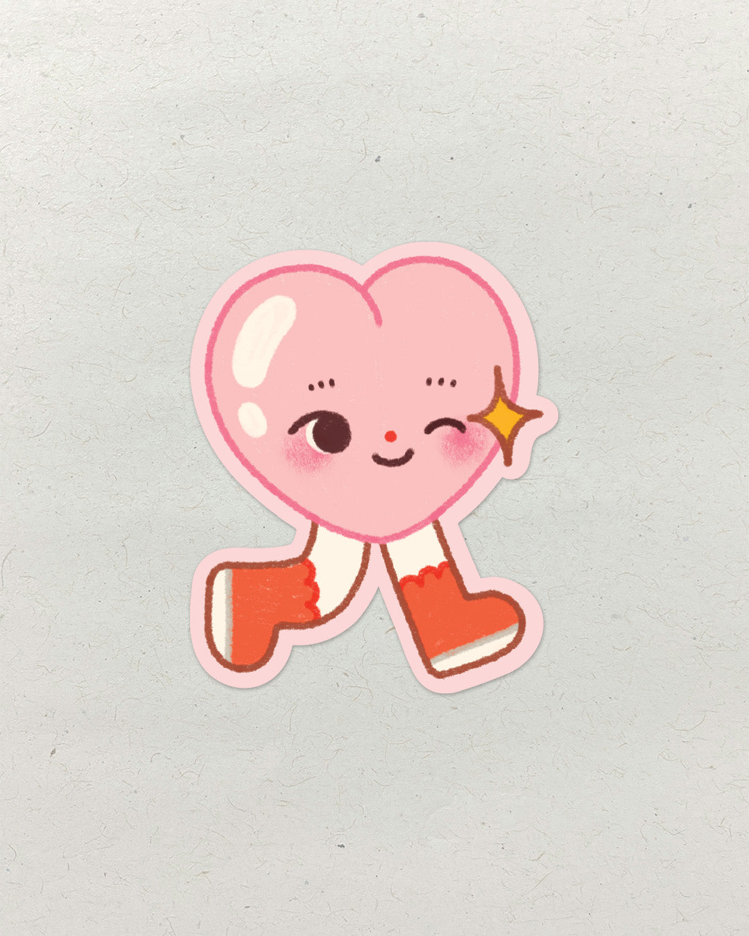 Walking Heart • Single Kiss Cut Vinyl Sticker