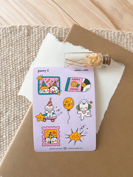 party 1 • sticker sheet