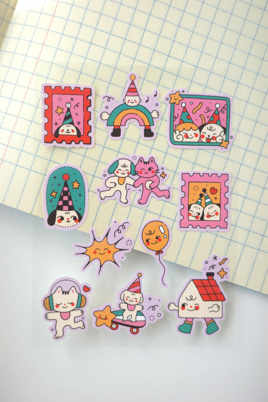 party • sticker sheet