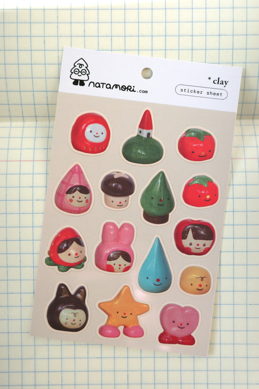 clay • sticker sheet