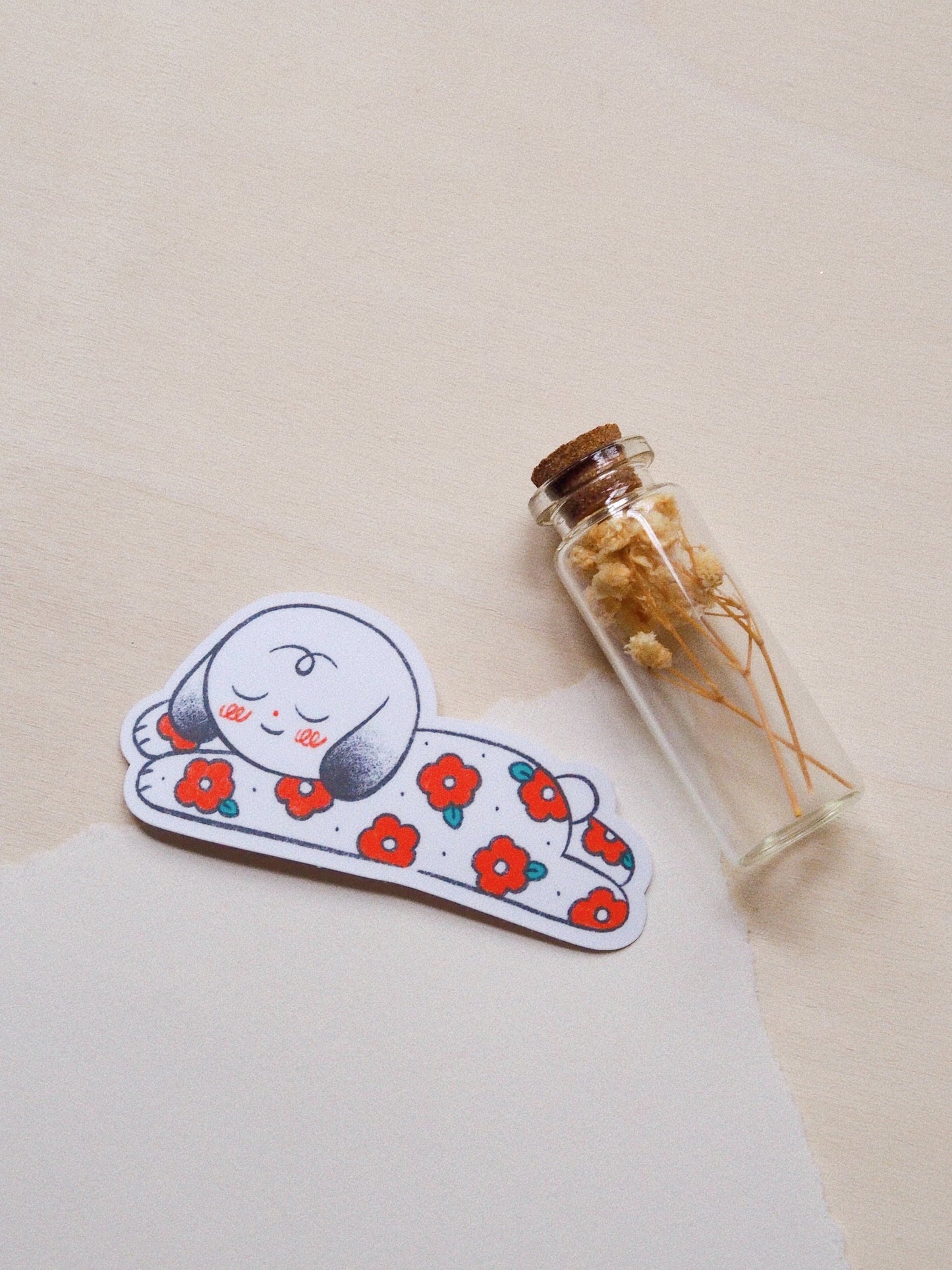 puppy in pajamas • die cut sticker