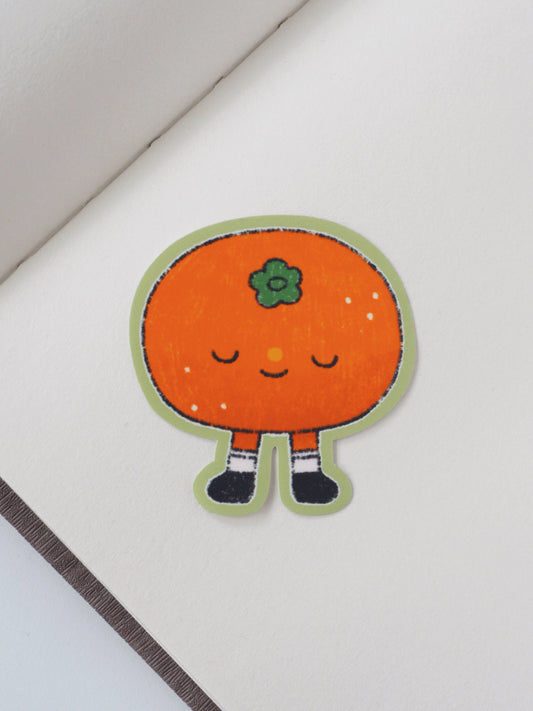 sleepy orange • die cut sticker