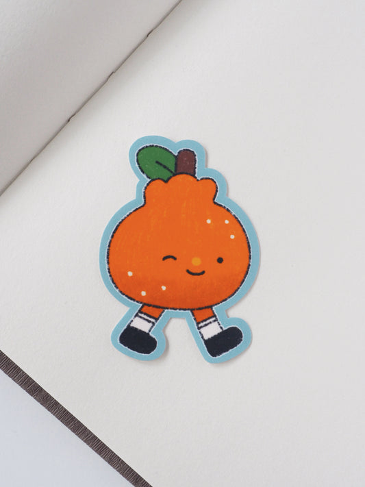 walking orange • die cut sticker
