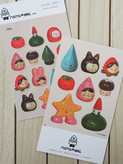 clay • sticker sheet