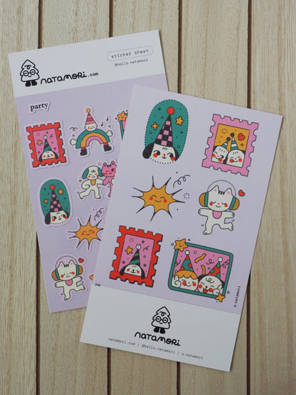 party • sticker sheet