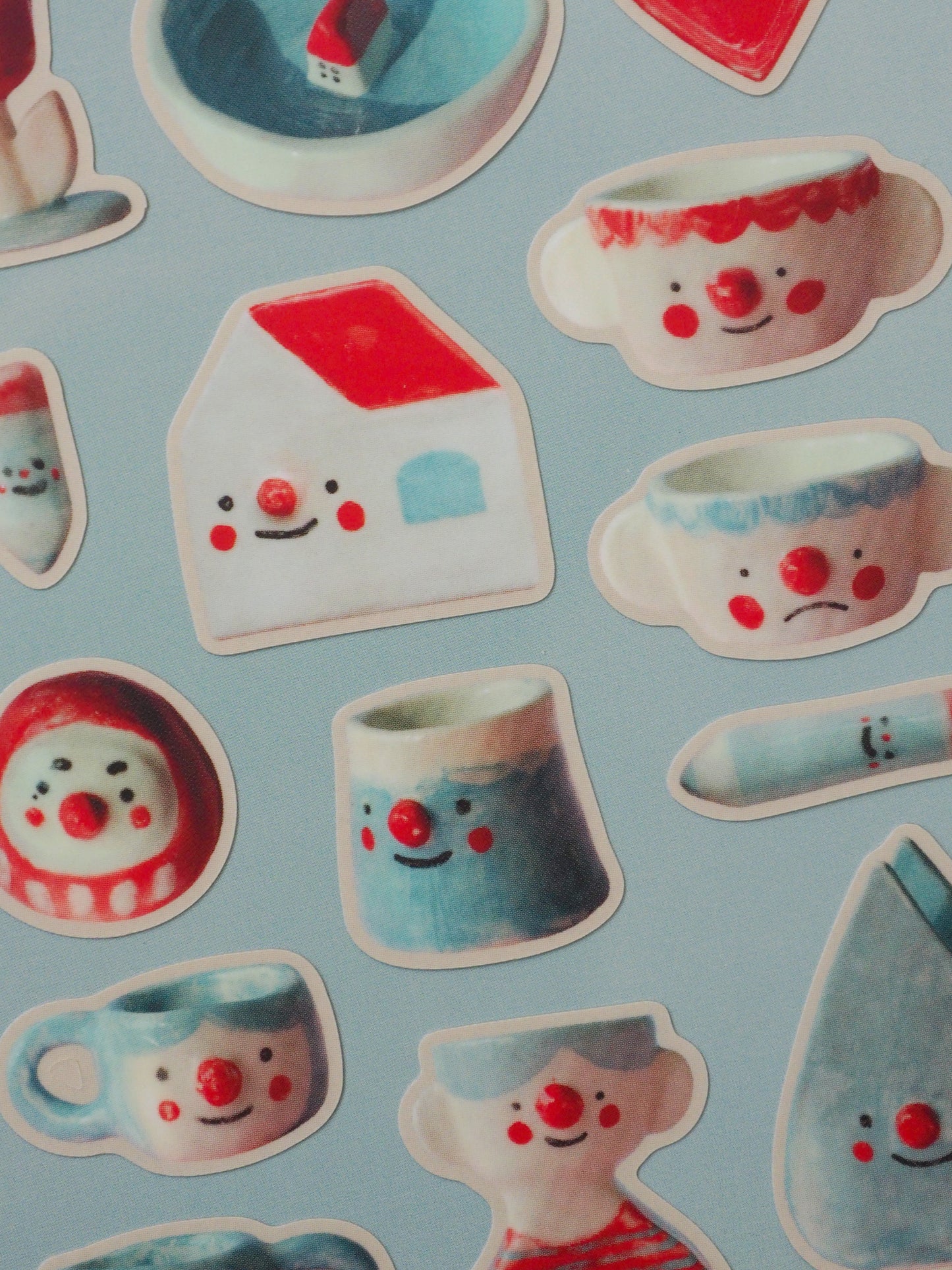 red and blue ceramics • sticker sheet