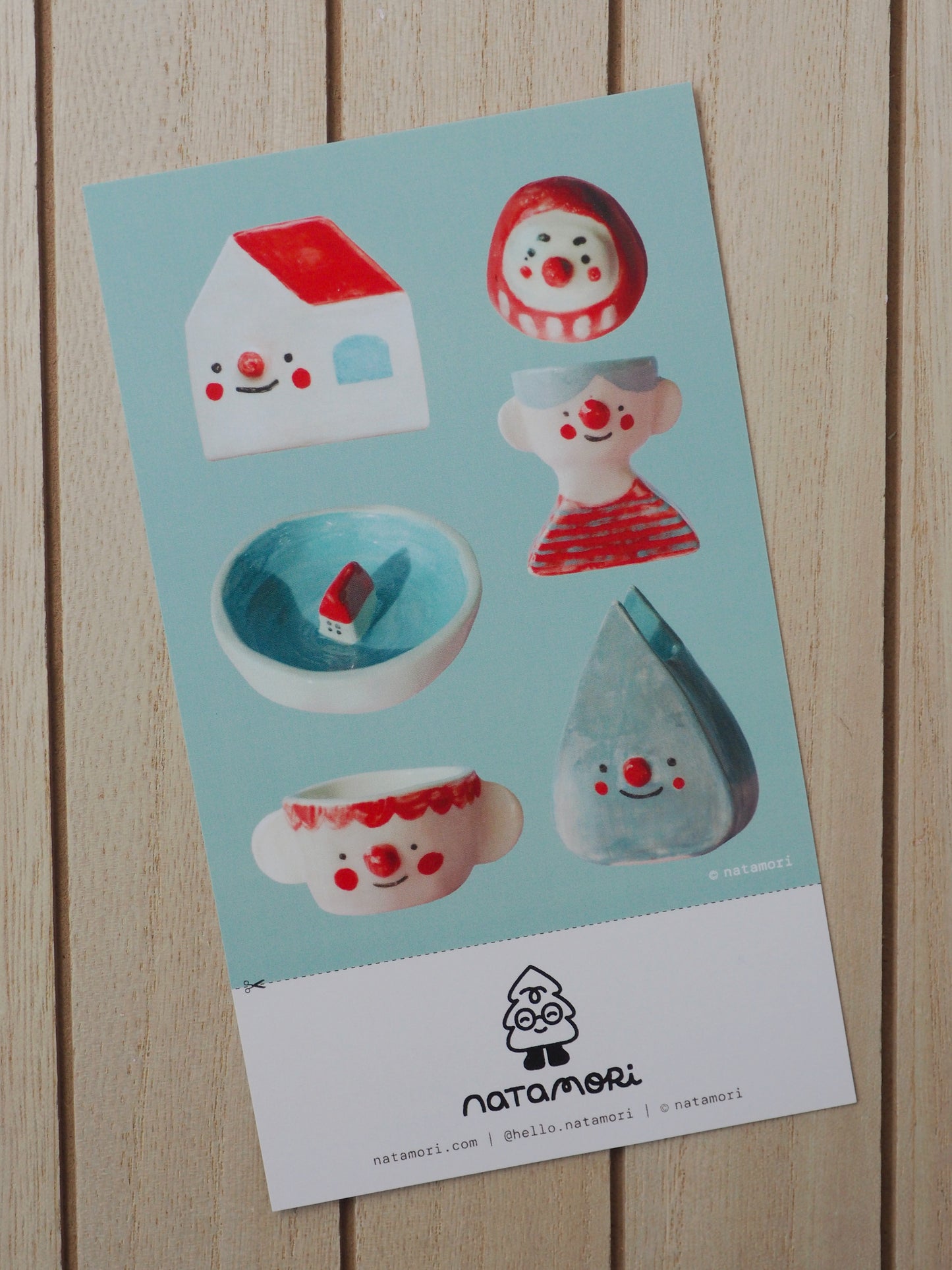 red and blue ceramics • sticker sheet
