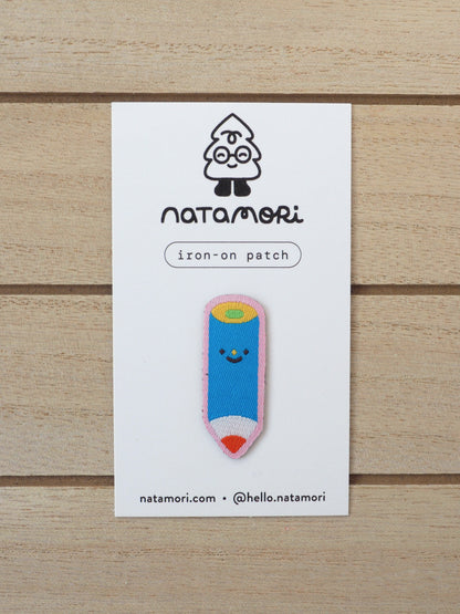 blue pencil • iron-on patch