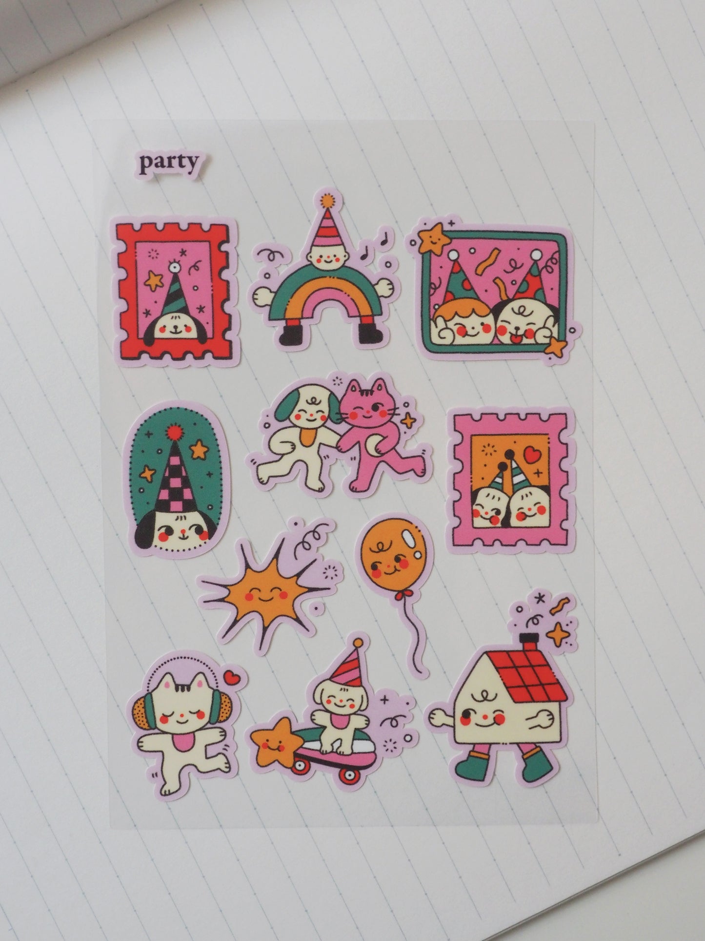 party • sticker sheet