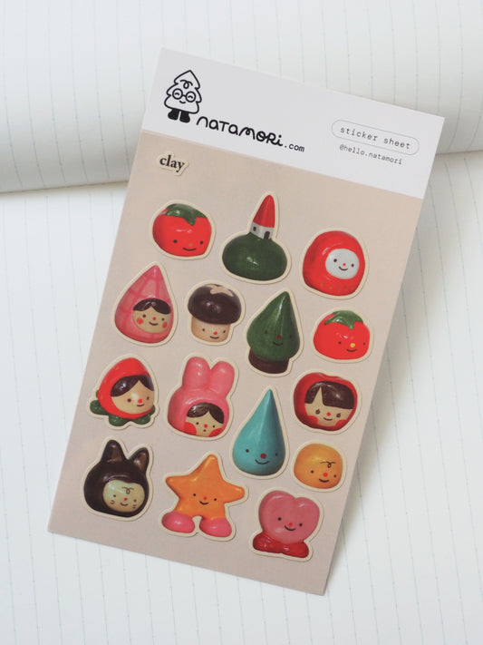 clay • sticker sheet