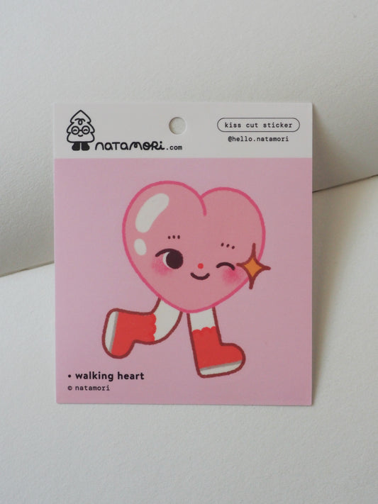 Walking Heart • Single Kiss Cut Vinyl Sticker