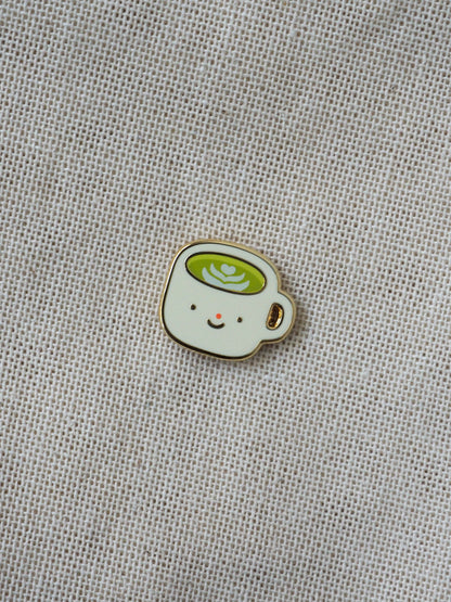 matcha latte • enamel pin