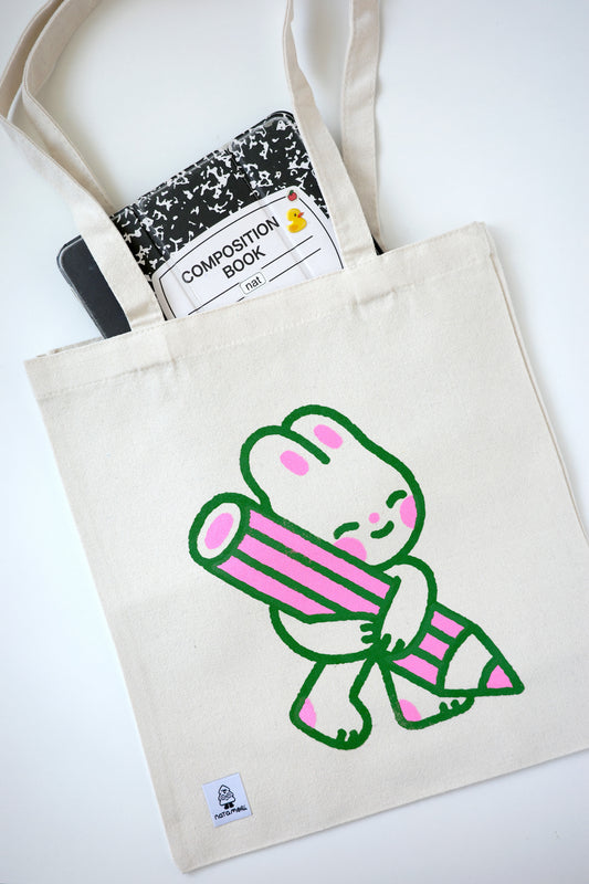 bunny pencil • tote bag