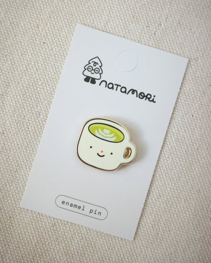 matcha latte • enamel pin
