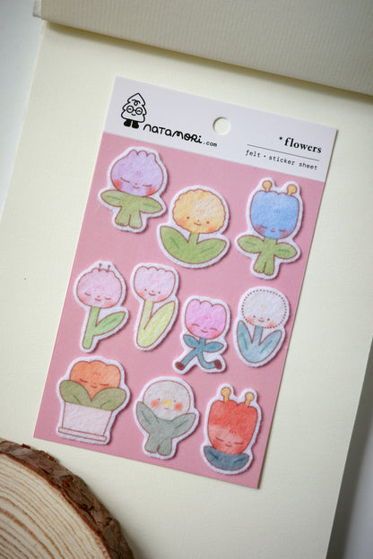 flowers • felt sticker sheet