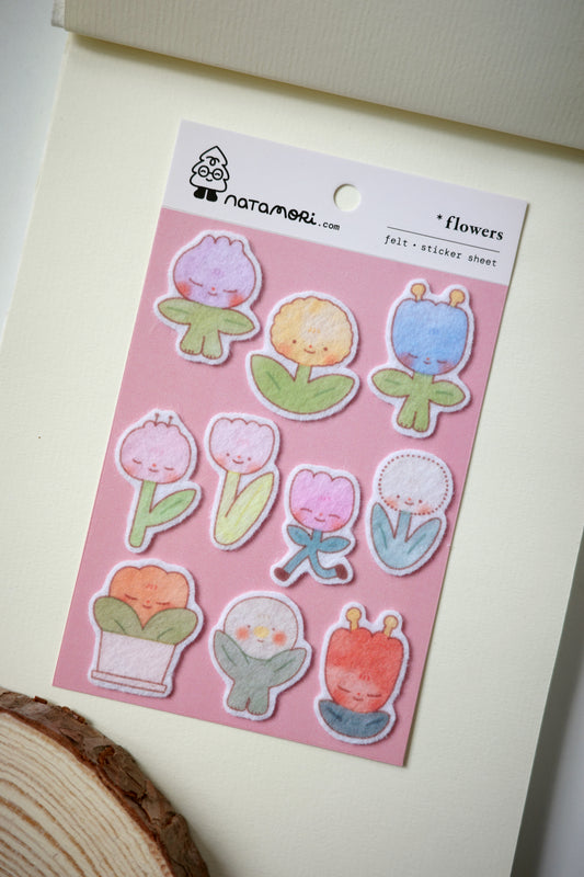 flowers • felt sticker sheet
