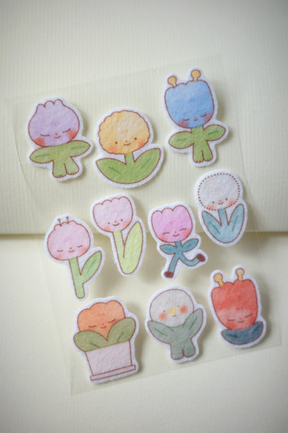 flowers • felt sticker sheet