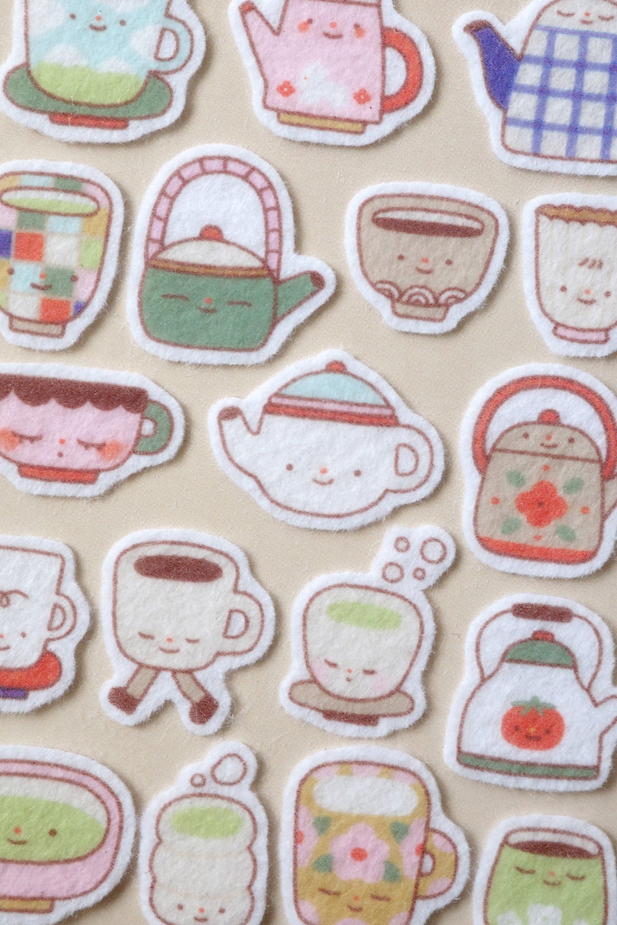 warm sips • felt sticker sheet