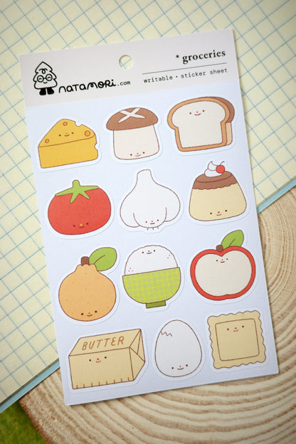 groceries • writable sticker sheet