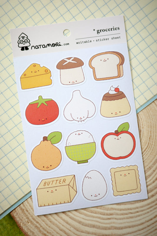 groceries • writable sticker sheet