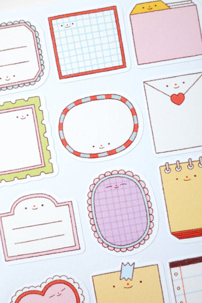 notes • writable sticker sheet