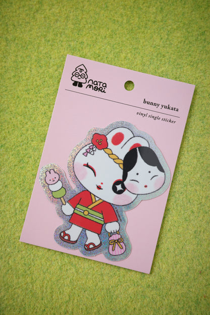 Bunny Yukata • Holo Single Sticker